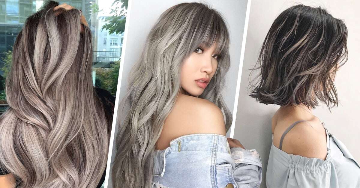 Estilo elegante con cabello cenizo