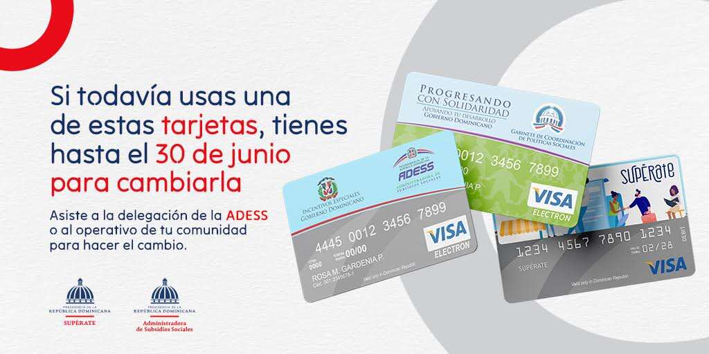 Supérate y ADESS convocan a beneficiarios a cambiar tarjeta de banda a chip