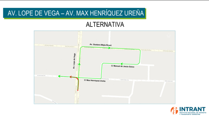 Rutas alternas por restricción de giros en Av. Lope de Vega