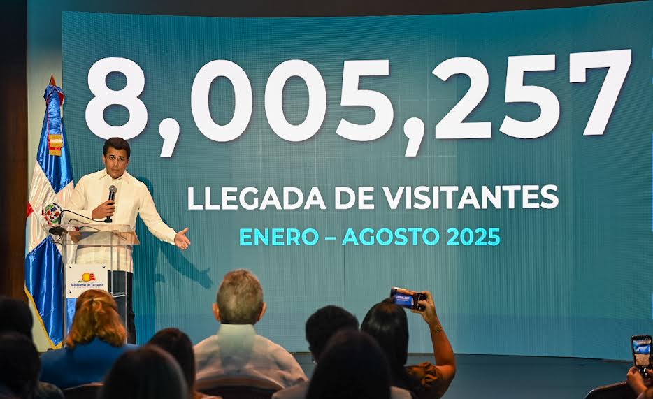 RD recibe más de 8 millones de visitantes hasta agosto