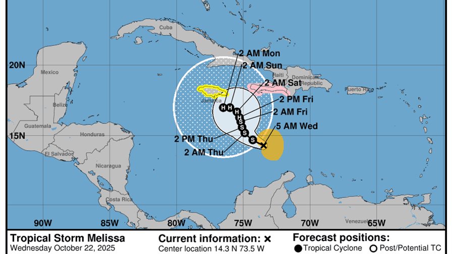 Tormenta tropical Melissa provoca fuertes lluvias en RD y Haití