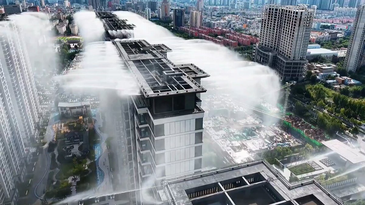 Sistema de «lluvia en la azotea» reduce hasta 8 grados la temperatura en China
