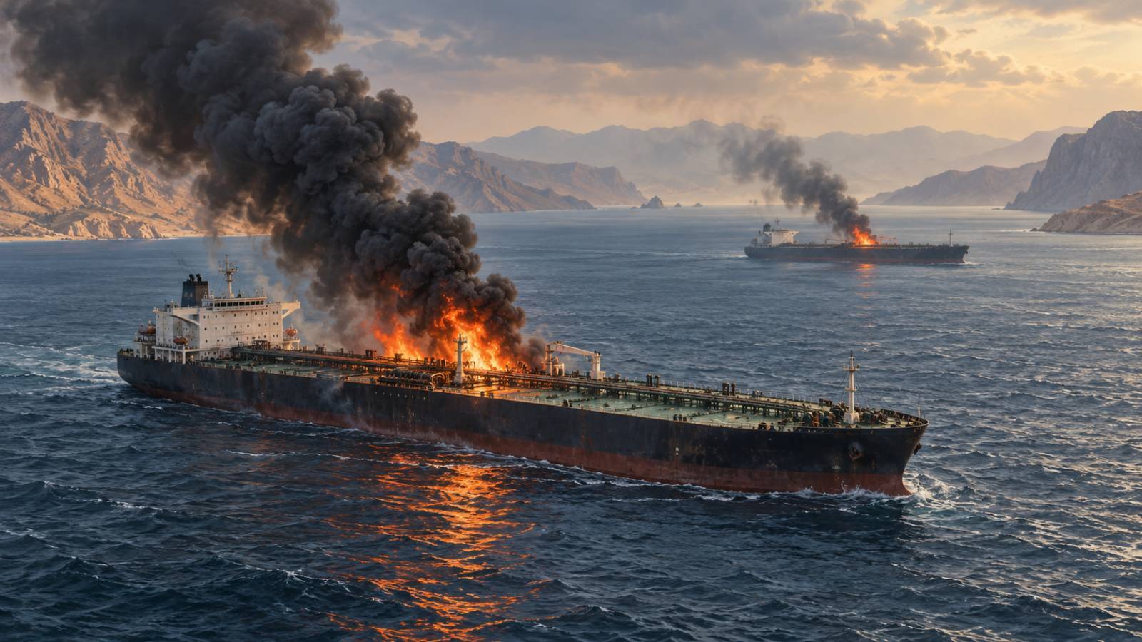 Irán reporta incendio de dos petroleros tras impactar con minas en Ormuz